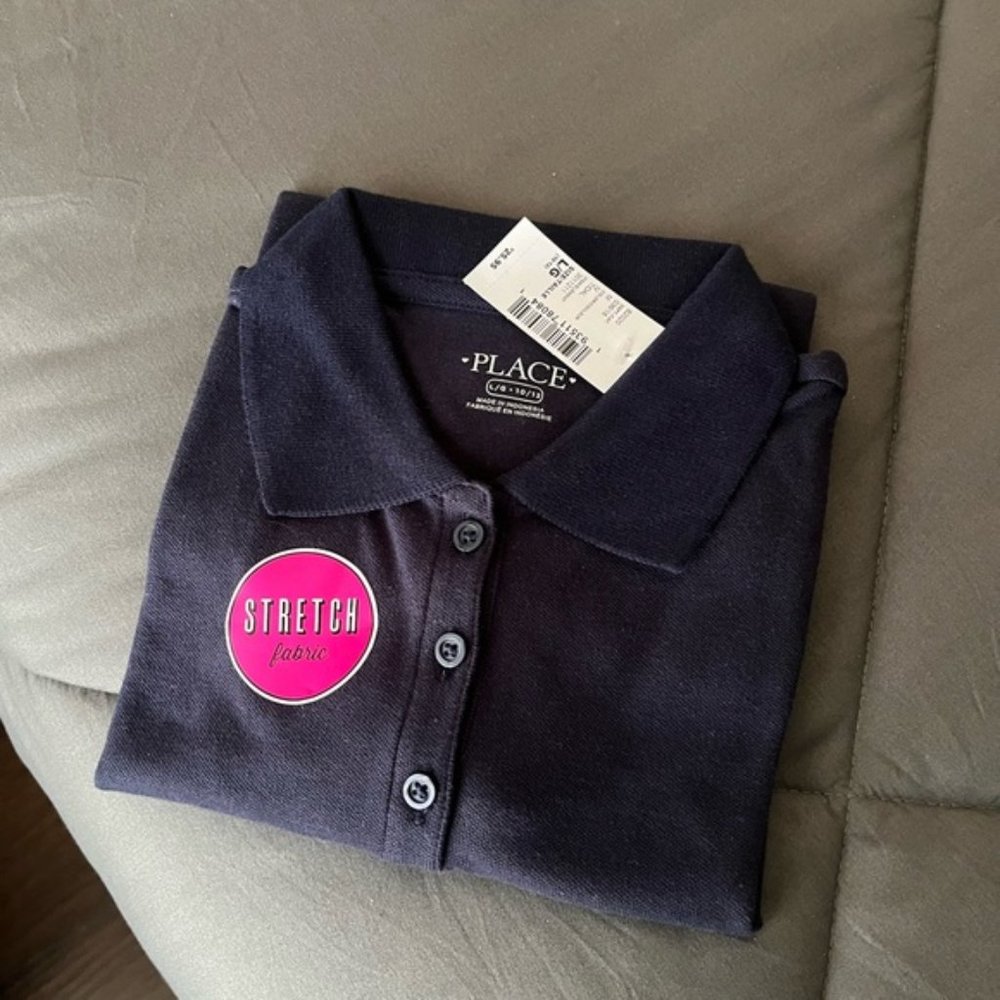 New Navy Blue short sleeved uniform shirt Girls 10/12 (2 pack)